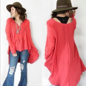 Free People Sister's of the Moon High Low Blouse